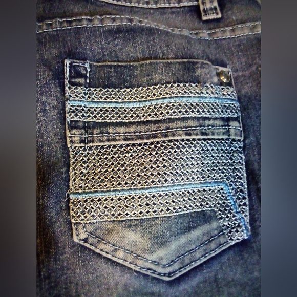 What's Hot Stretch Denim Stone Washed Ruffles Leg Jeans Women 14 Blue - Picture 9 of 14